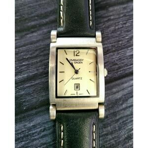 Rare Hinged Lug Embassy Gruen Date Vintage Men's Tank Watch‎